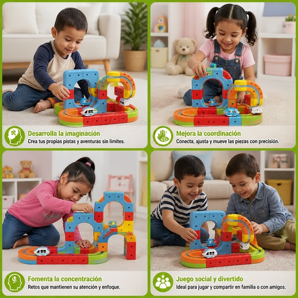 Pista de Cubos Magnéticos para Niños