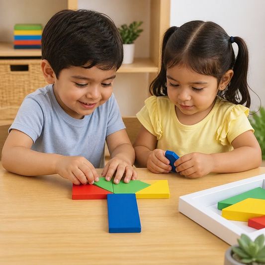 Rompecabezas Tangram de Madera – Juego Montessori de Geometría y Aprendizaje para Niños