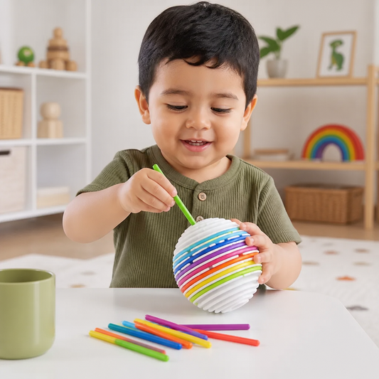 Pelota Sensorial Montessori de Silicón – Juego para Aprender los Colores y Desarrollar la Motricidad