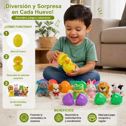 Set de Huevos de Pascua Sorpresa con Peluches – Huevos Rellenos para Niños