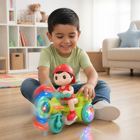 Juguete De Motocicleta De Acrobacias Para Niños – Juguete Interactivo Con Luz Y Movimiento