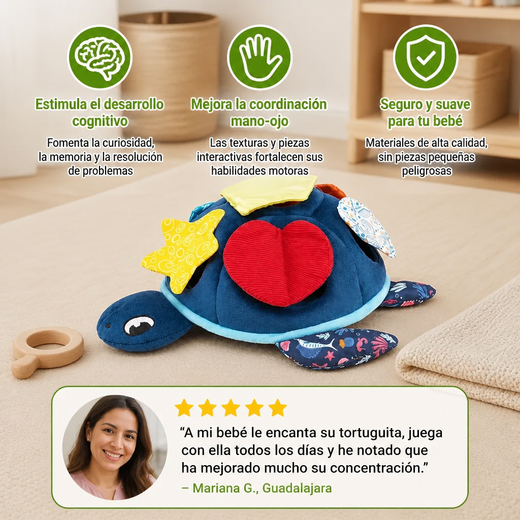 Juguete De Descubrimiento De Tortuga Montessori – Juguete Sensorial De Tela Suave Para Bebés