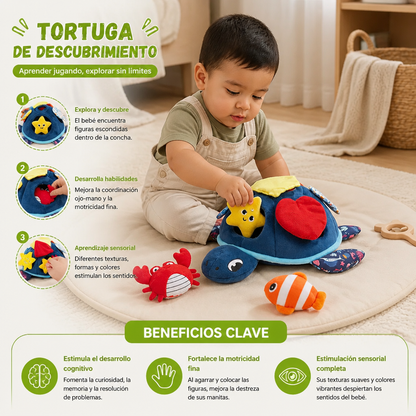 Juguete De Descubrimiento De Tortuga Montessori – Juguete Sensorial De Tela Suave Para Bebés