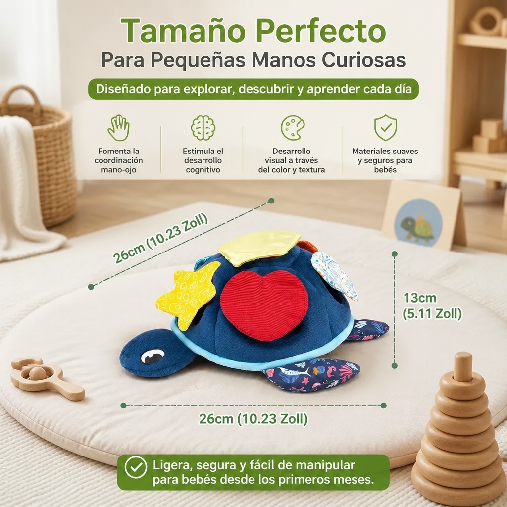 Juguete De Descubrimiento De Tortuga Montessori – Juguete Sensorial De Tela Suave Para Bebés