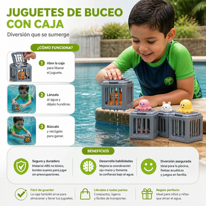 Set De Juguetes De Buceo Para Niños – Juguetes Acuáticos Para Piscina Con Caja De Almacenamiento