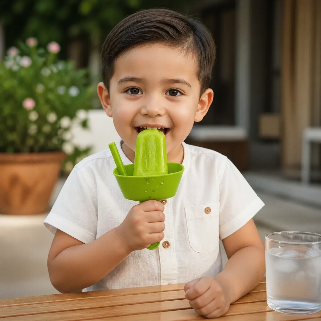 Set De 2 Sujetadores De Helado Antigoteo Para Niños – Recogedor De Helado Sin Derrames Con Popote