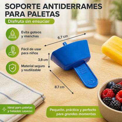 Set De 2 Sujetadores De Helado Antigoteo Para Niños – Recogedor De Helado Sin Derrames Con Popote