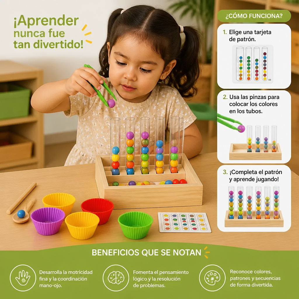 Set Montessori De Tubos De Ensayo Con Colores Y Números Para Jugar Y Aprender