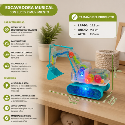 Excavadora Musical Con Luces Y Movimiento