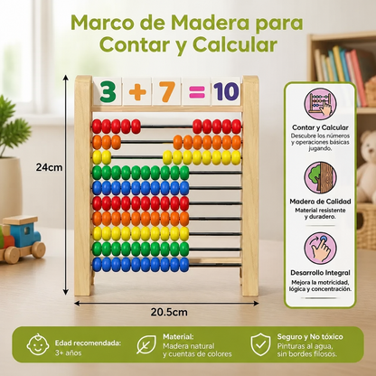 Ábaco De Madera Para Aprender A Contar Y Hacer Cálculos