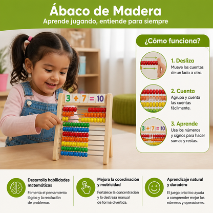 Ábaco De Madera Para Aprender A Contar Y Hacer Cálculos