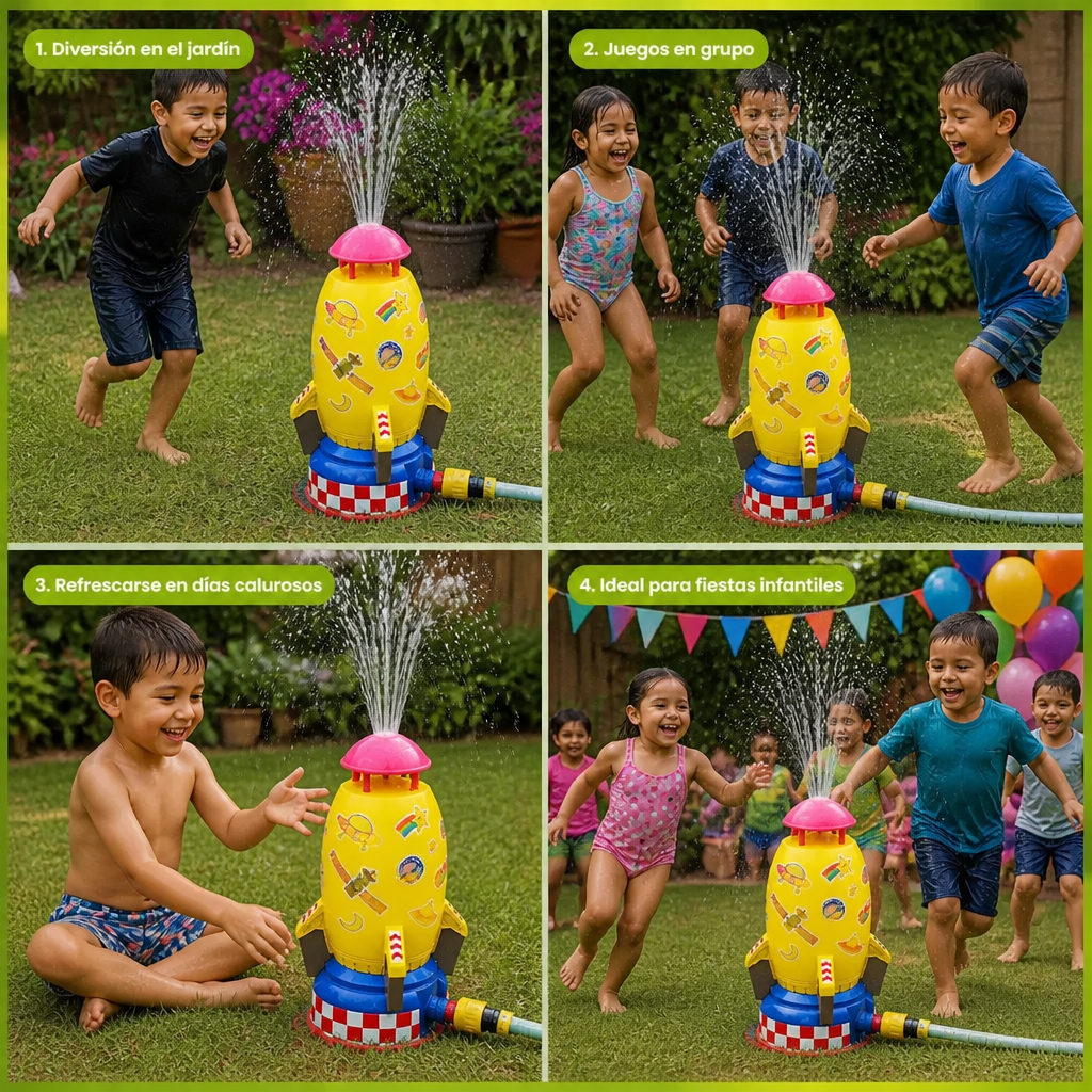 Juguete Aspersor De Agua En Forma De Cohete Para Niños