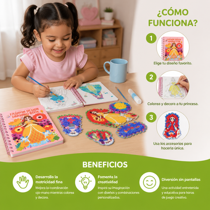 Libro de Colorear y Manualidades de Princesas