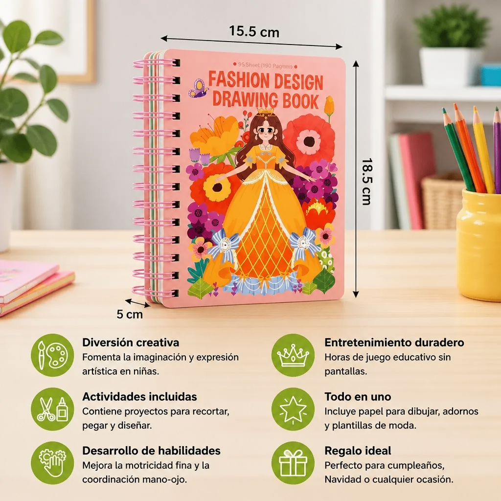 Libro de Colorear y Manualidades de Princesas