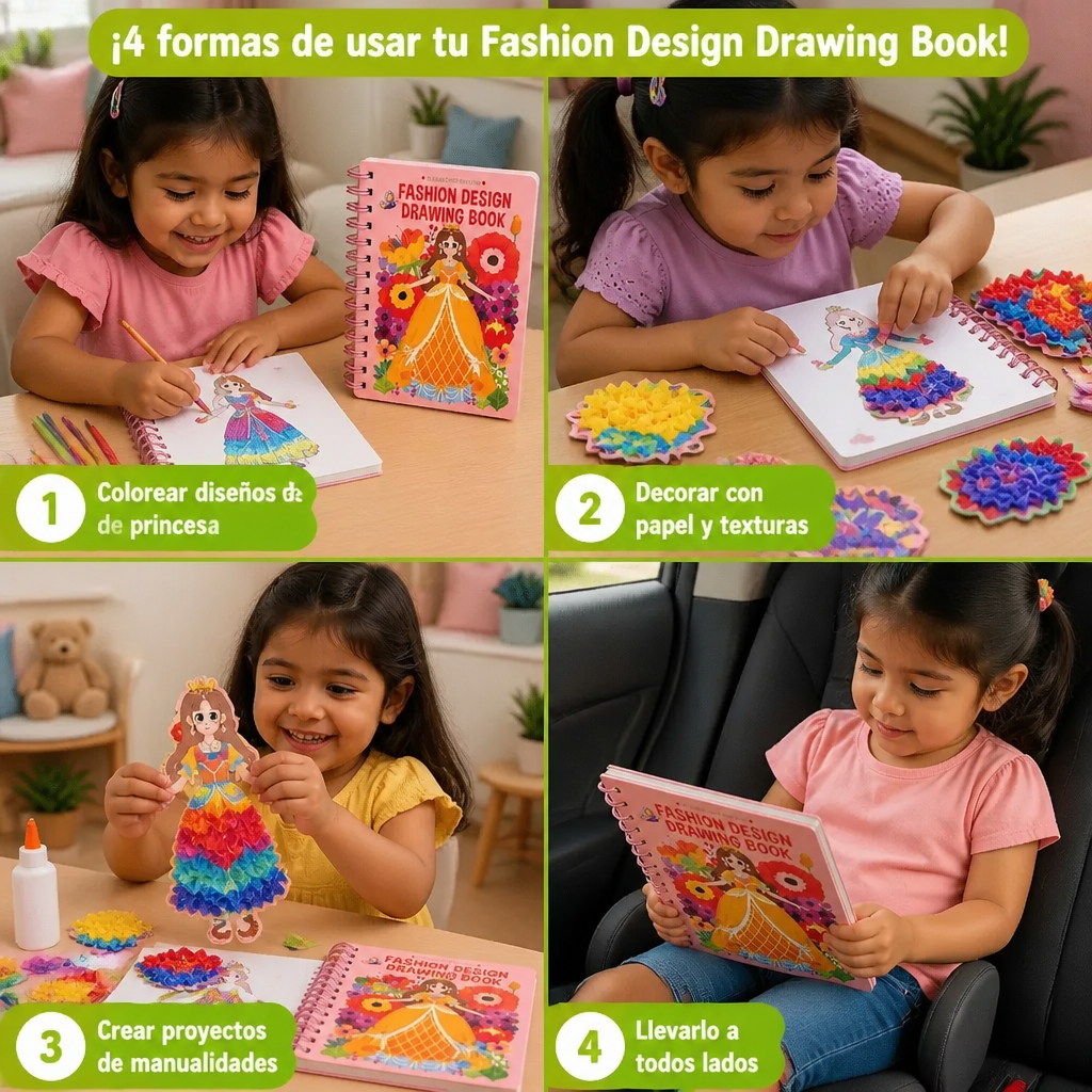 Libro de Colorear y Manualidades de Princesas