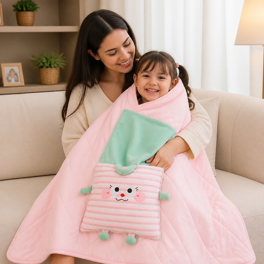 Cojín Y Manta 2 En 1 Con Diseño Adorable