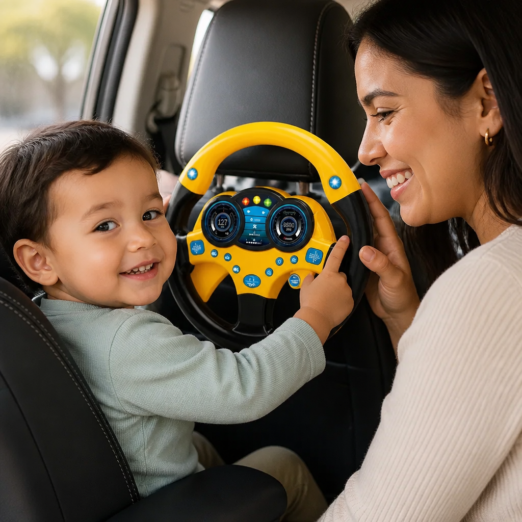 Volante De Juguete Para Niños Con Ventosa, Luces Y Sonidos