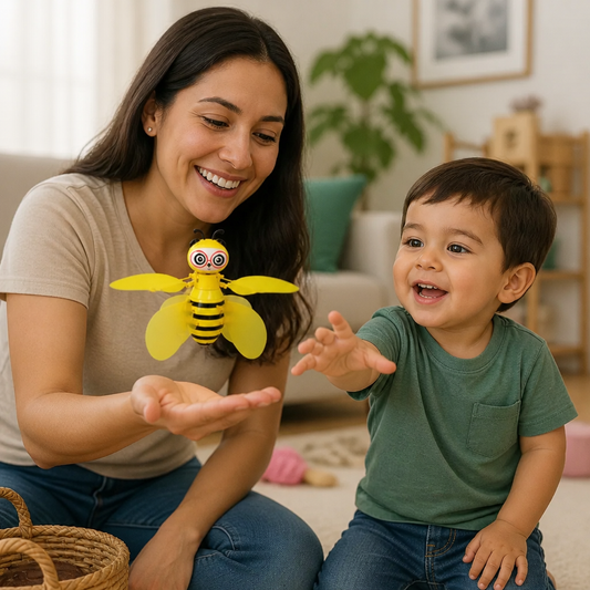 Juguete de abeja voladora controlado con la mano, con sensor de movimiento y luces LED