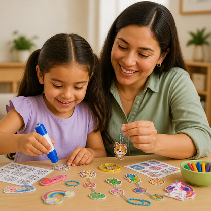 Kit DIY de Arte con Plástico Encogible para Llaveros y Dijes para Niños