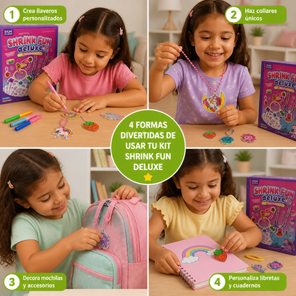 Kit DIY de Arte con Plástico Encogible para Llaveros y Dijes para Niños