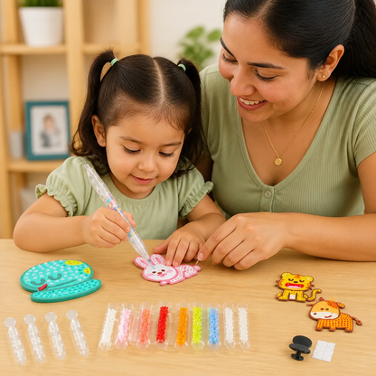 Kit DIY de Pegatinas con Puntos de Perlas para Manualidades de Niños