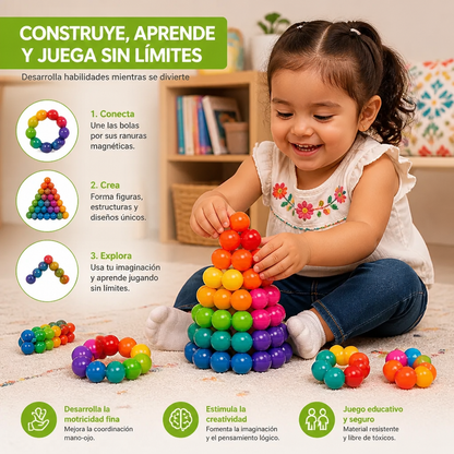 Set de Construcción de Bolas 3D Coloridas – Juguete Educativo de Construcción Creativa y Motricidad Fina para Niños