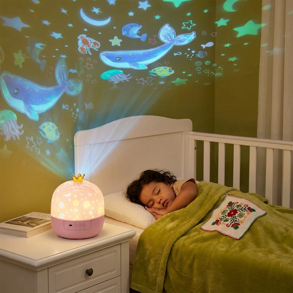 Lámpara Nocturna Infantil 2 En 1 Y Proyector