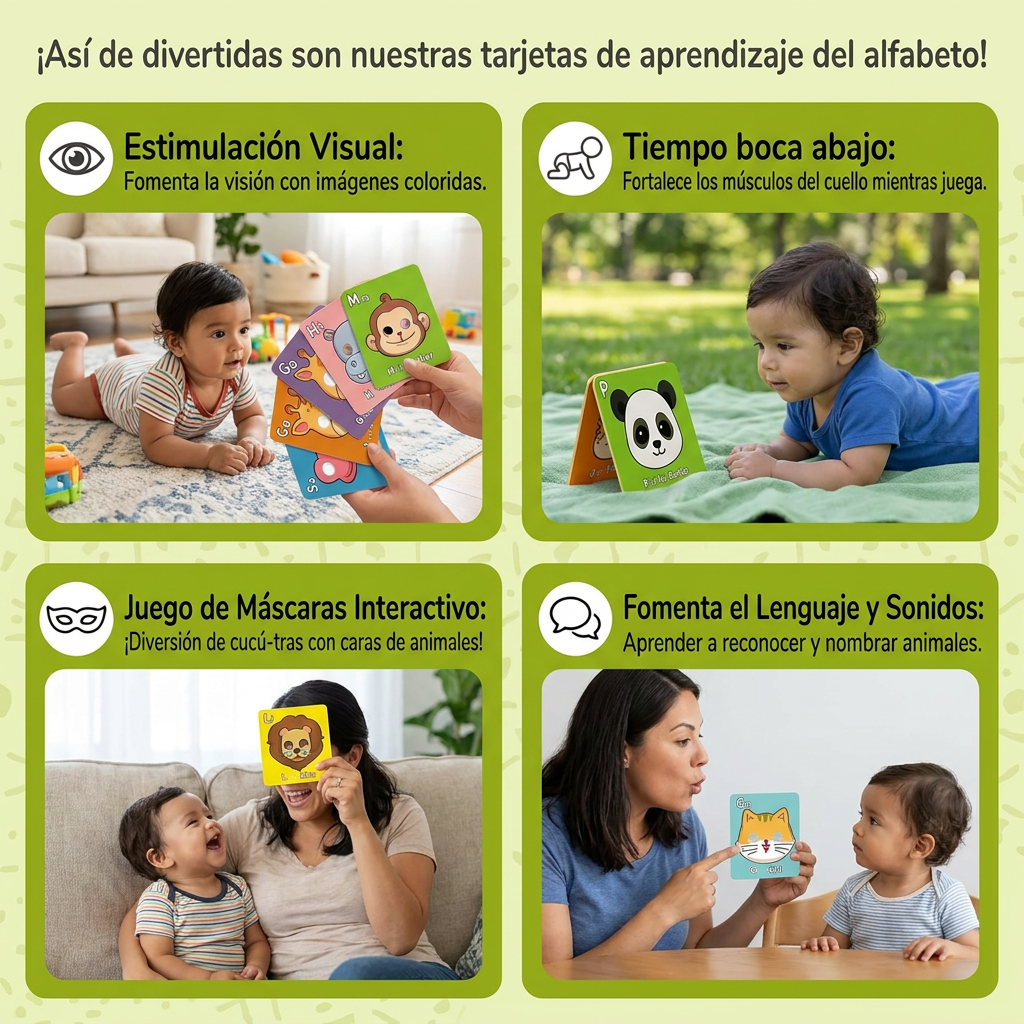 Tarjetas De Aprendizaje Del Alfabeto Con Diseños De Animales