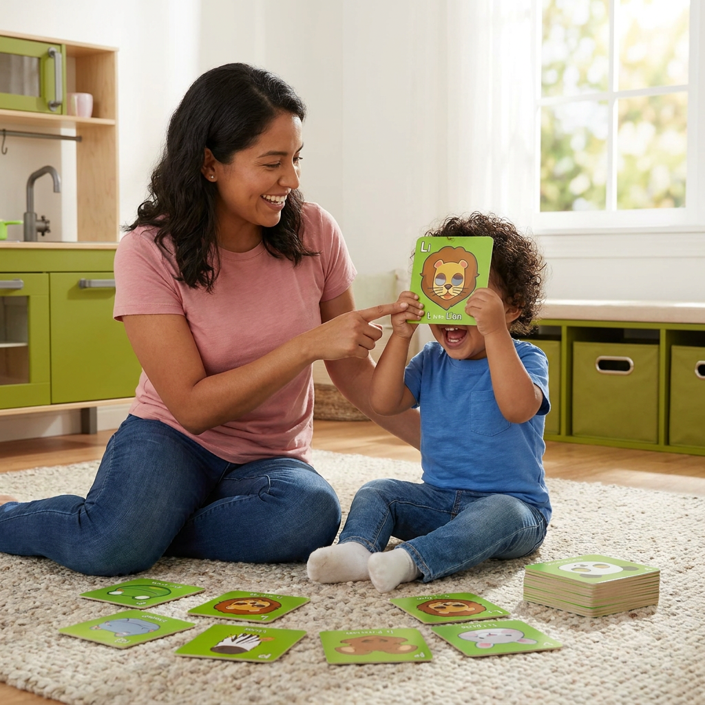Tarjetas De Aprendizaje Del Alfabeto Con Diseños De Animales