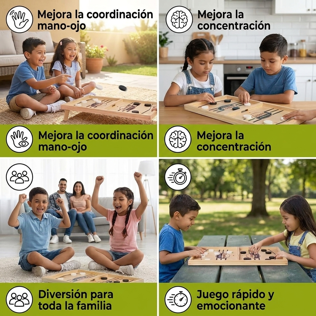Juego de Mesa de Ajedrez con Resortera de Madera