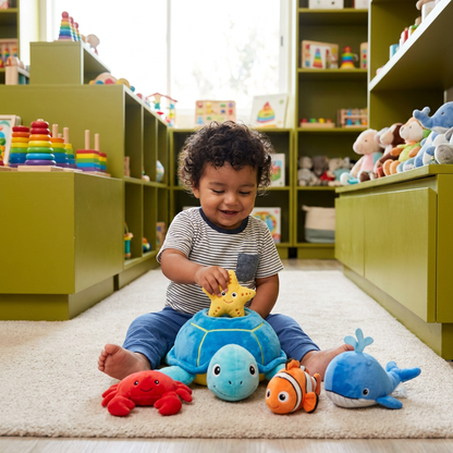 Juguete De Descubrimiento De Tortuga Montessori – Juguete Sensorial De Tela Suave Para Bebés