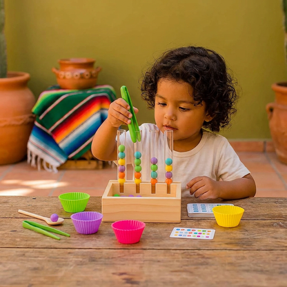 Set Montessori De Tubos De Ensayo Con Colores Y Números Para Jugar Y Aprender