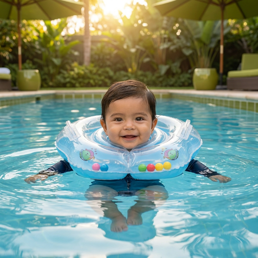 Flotador Inflable De Cuello Para Bebé Con Doble Cámara De Aire