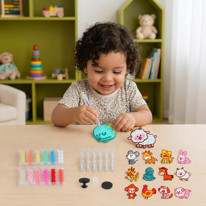 Kit DIY de Pegatinas con Puntos de Perlas para Manualidades de Niños