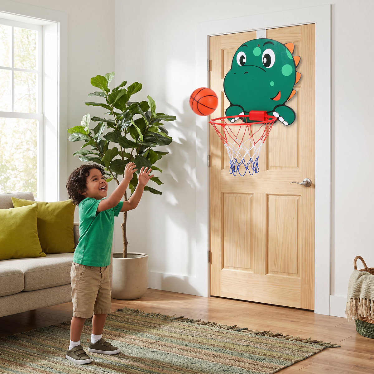 Set de baloncesto infantil con lindos animales