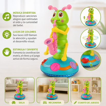 Juguete Infantil de Oruga Bailarina con Saxofón