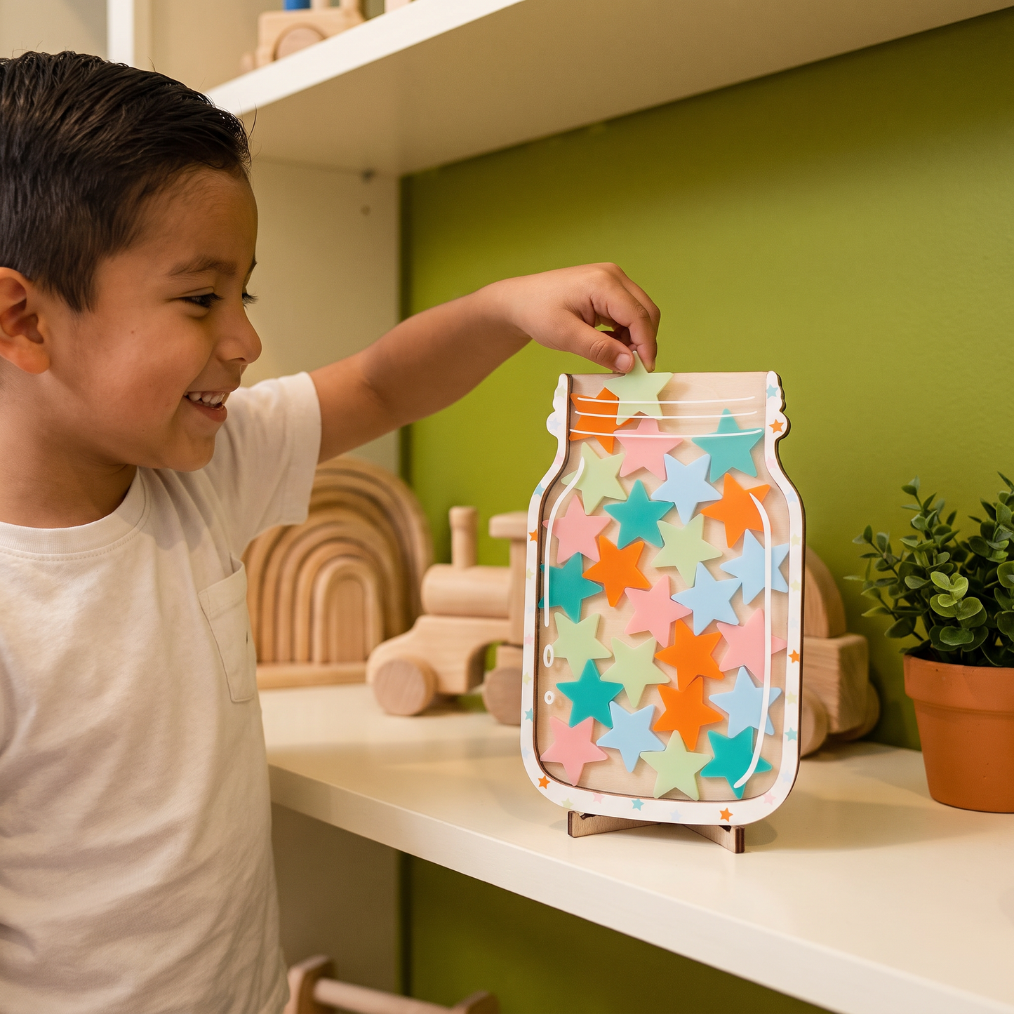 Sistema de frasco de recompensas y motivación para niños