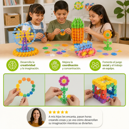 Bloques de Construcción Montessori con Forma de Copo de Nieve