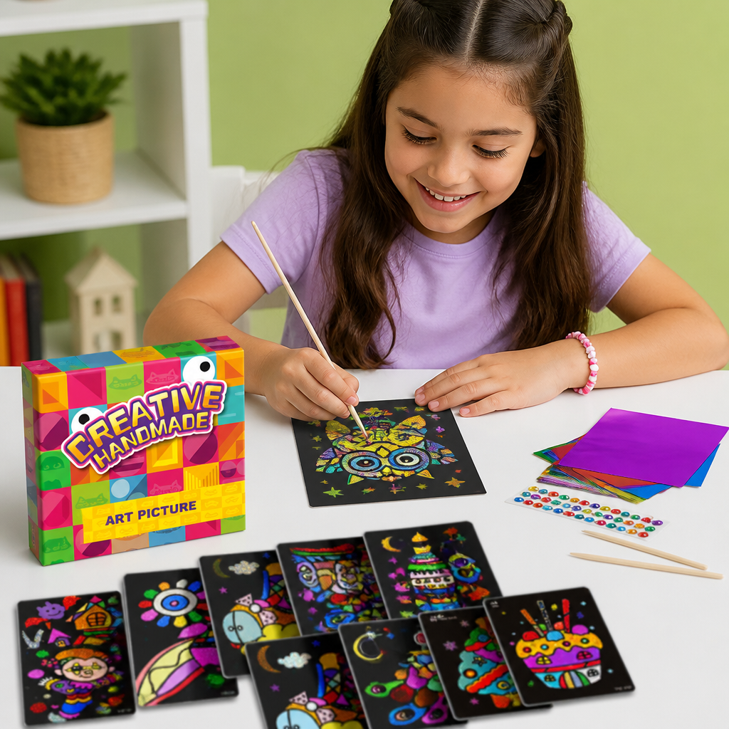 Set De Manualidades DIY De Arte Con Láminas Para Niños