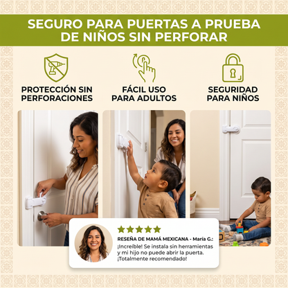 Seguro para puertas a prueba de niños sin perforar