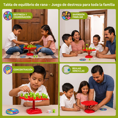 Tabla de equilibrio de rana – Juego de destreza para toda la familia