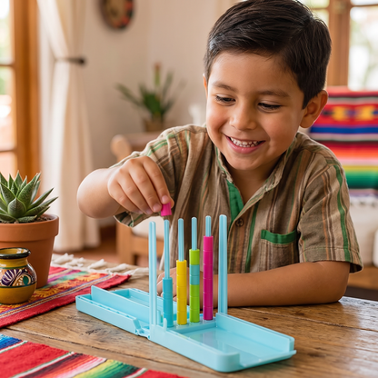 Mini reto de apilamiento de colores – Juego portátil de lógica y destreza