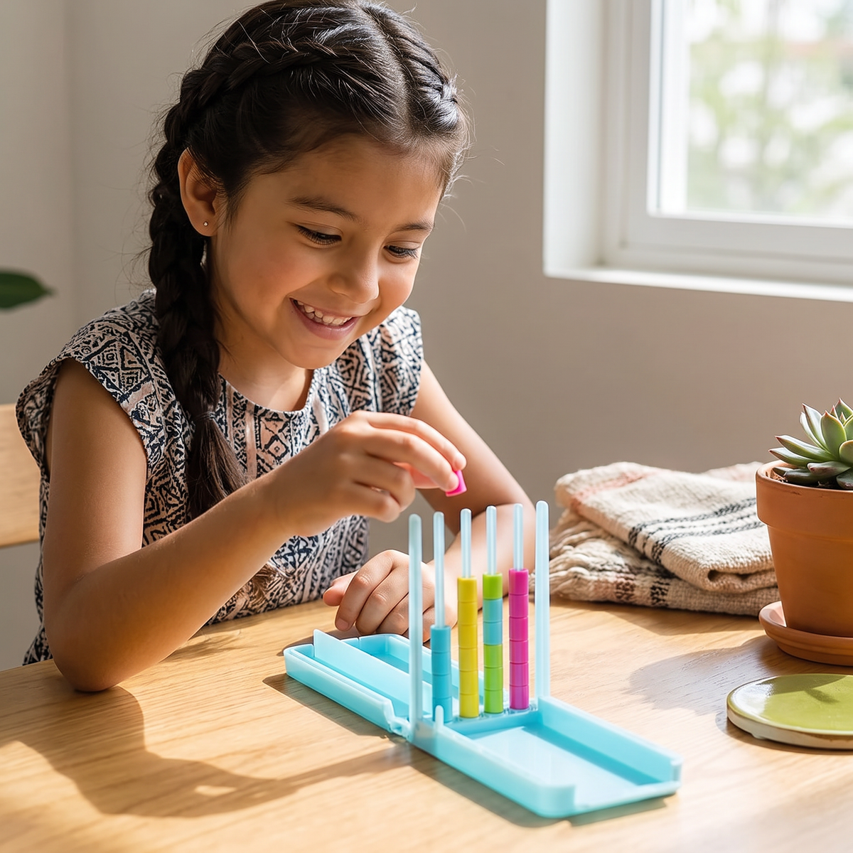 Mini reto de apilamiento de colores – Juego portátil de lógica y destreza
