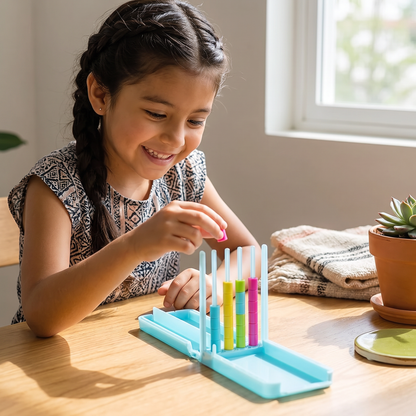 Mini reto de apilamiento de colores – Juego portátil de lógica y destreza
