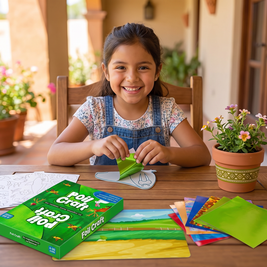 Set de manualidades con papel aluminio DIY – Figuras de animales sin ensuciar para niños