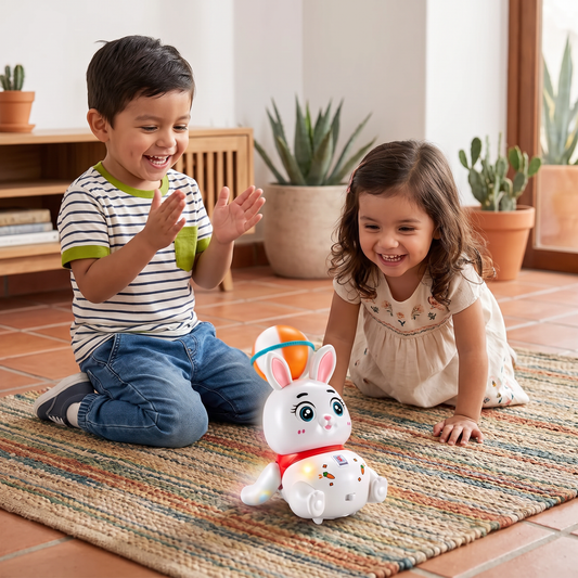 Juguete interactivo de conejo bailarín – Luces, música y movimientos divertidos