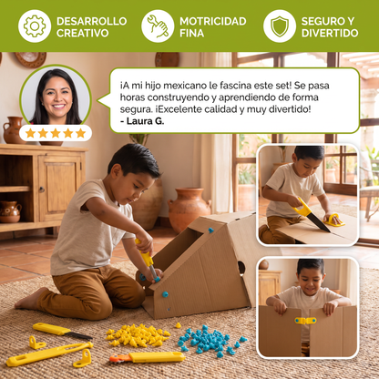 Set de Herramientas de Construcción de Cartón para Niños