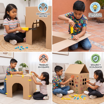 Set de Herramientas de Construcción de Cartón para Niños