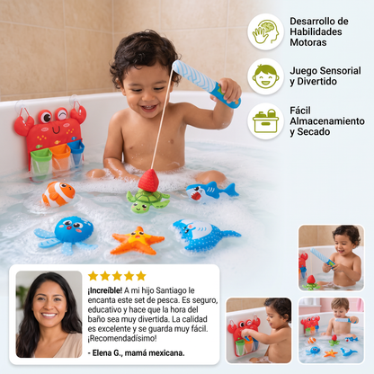 Set Montessori de Juguetes Magnéticos de Pesca para el Baño