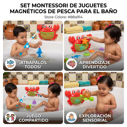 Set Montessori de Juguetes Magnéticos de Pesca para el Baño
